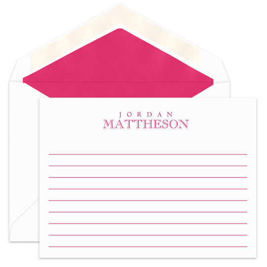 Full Name Note Cards with Writing Lines